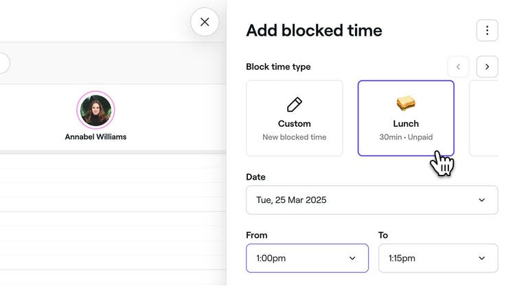 Create and manage blocked time in your calendar