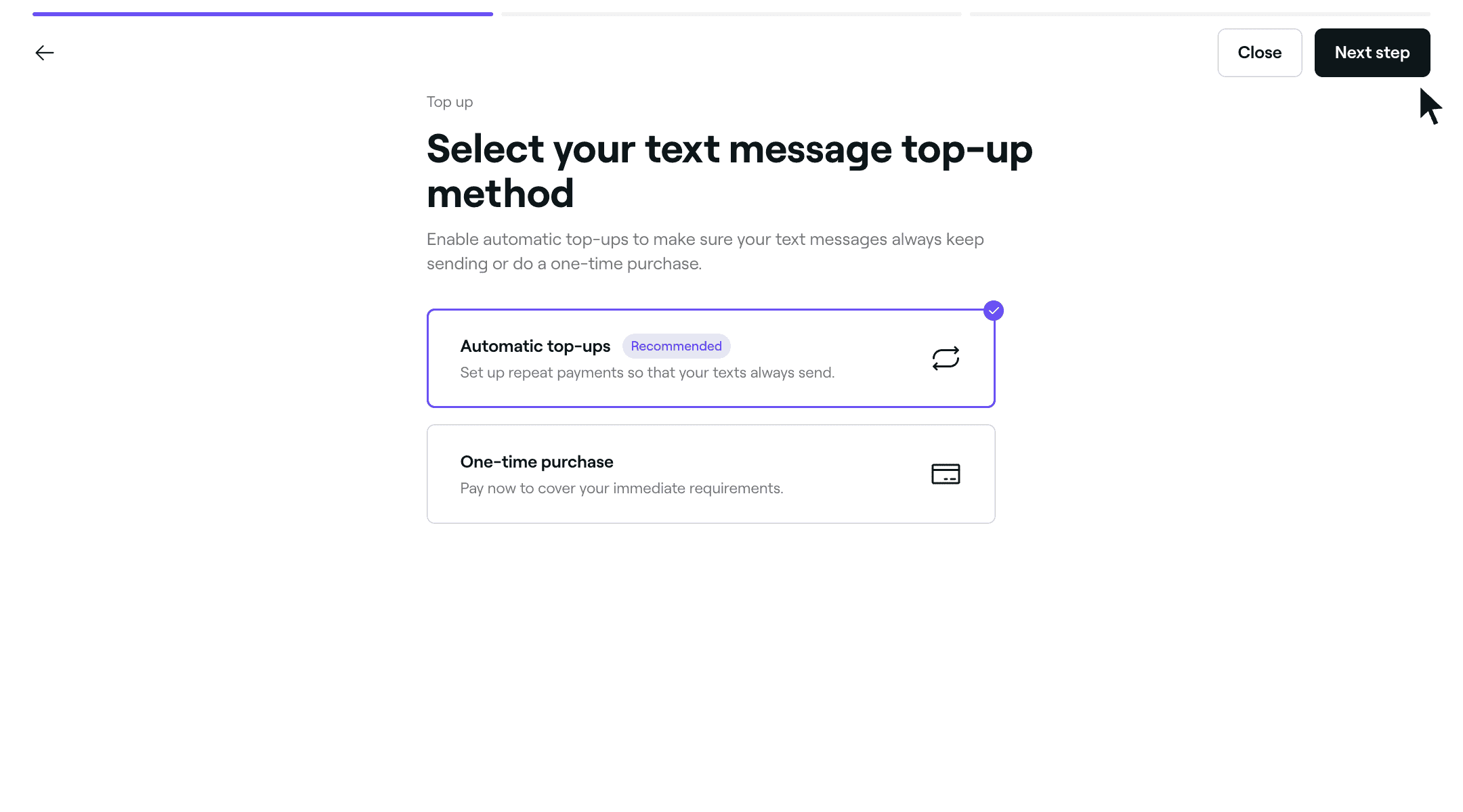 Enable automatic top-ups of your Fresha SMS balance