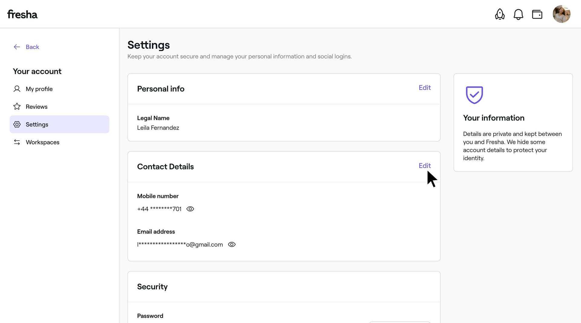 Replace the Personal info and Contact Details to the new owner in your Settings