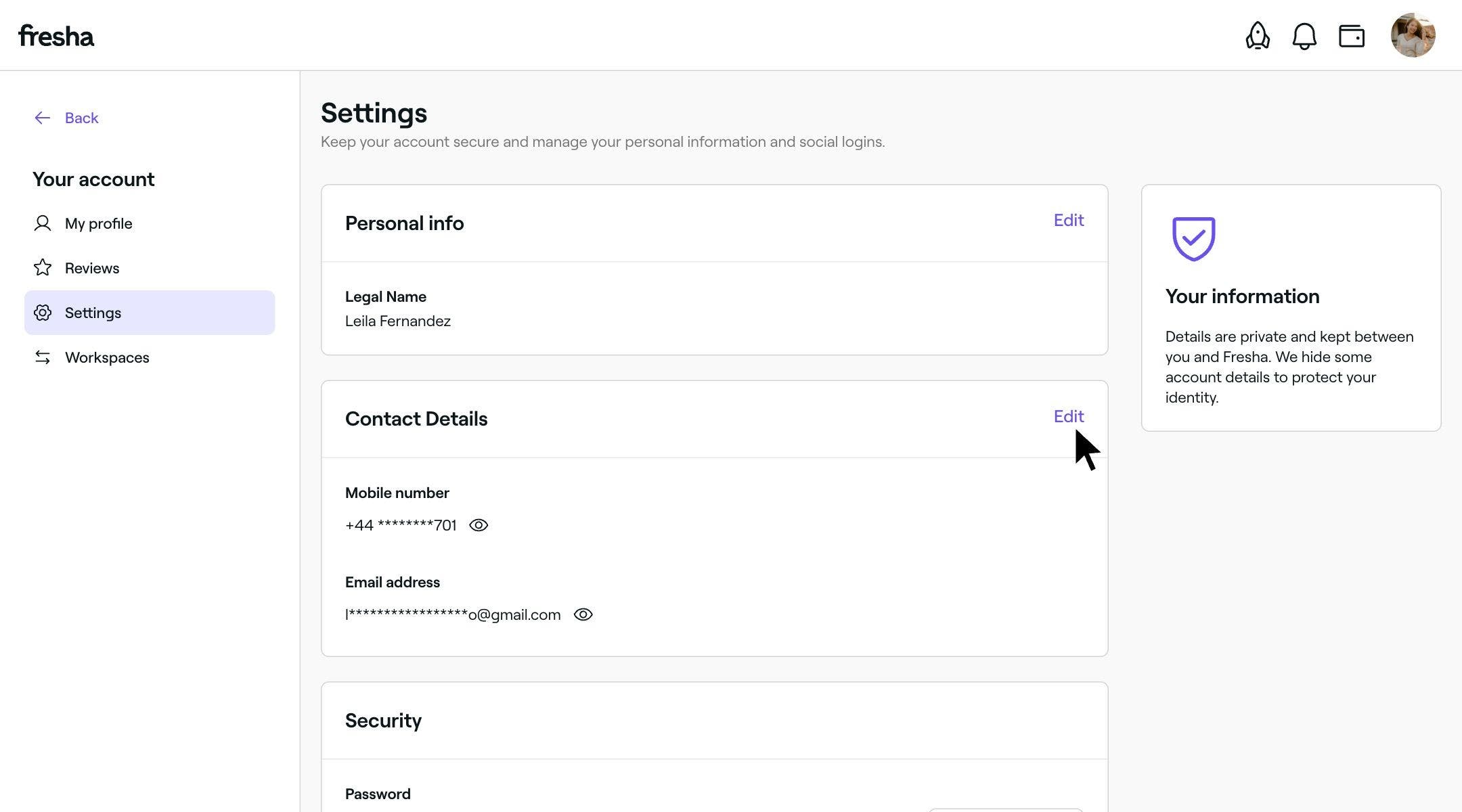 Replace the Personal info and Contact Details to the new owner in your Settings