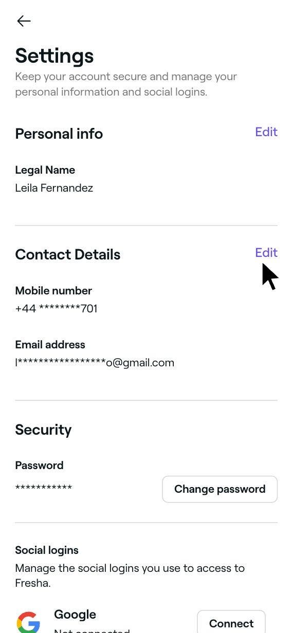 Replace your Personal info and Contact Details to the new owner in your Settings