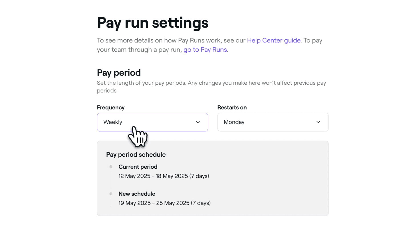 Pay run settings pay period Fresha.png
