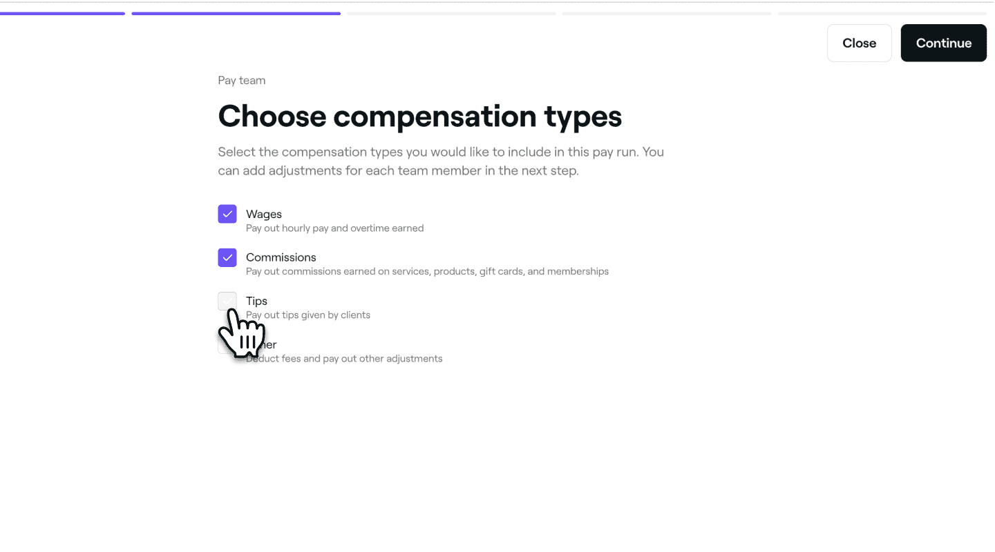 Pay runs compensation type Fresha (1).png