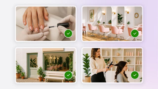 Venue image guideline examples for your Fresha marketplace profile.