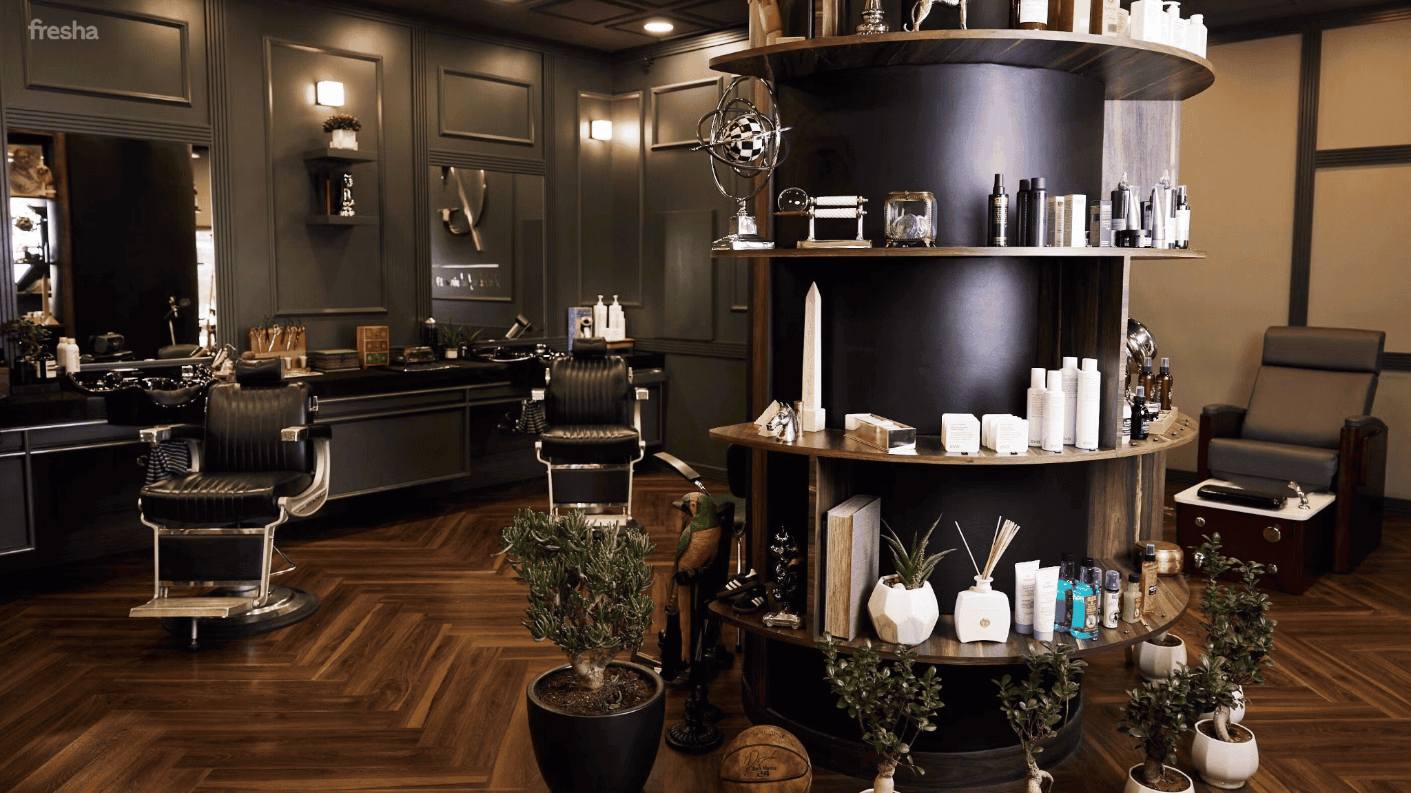 inside of CG barbershop dubai