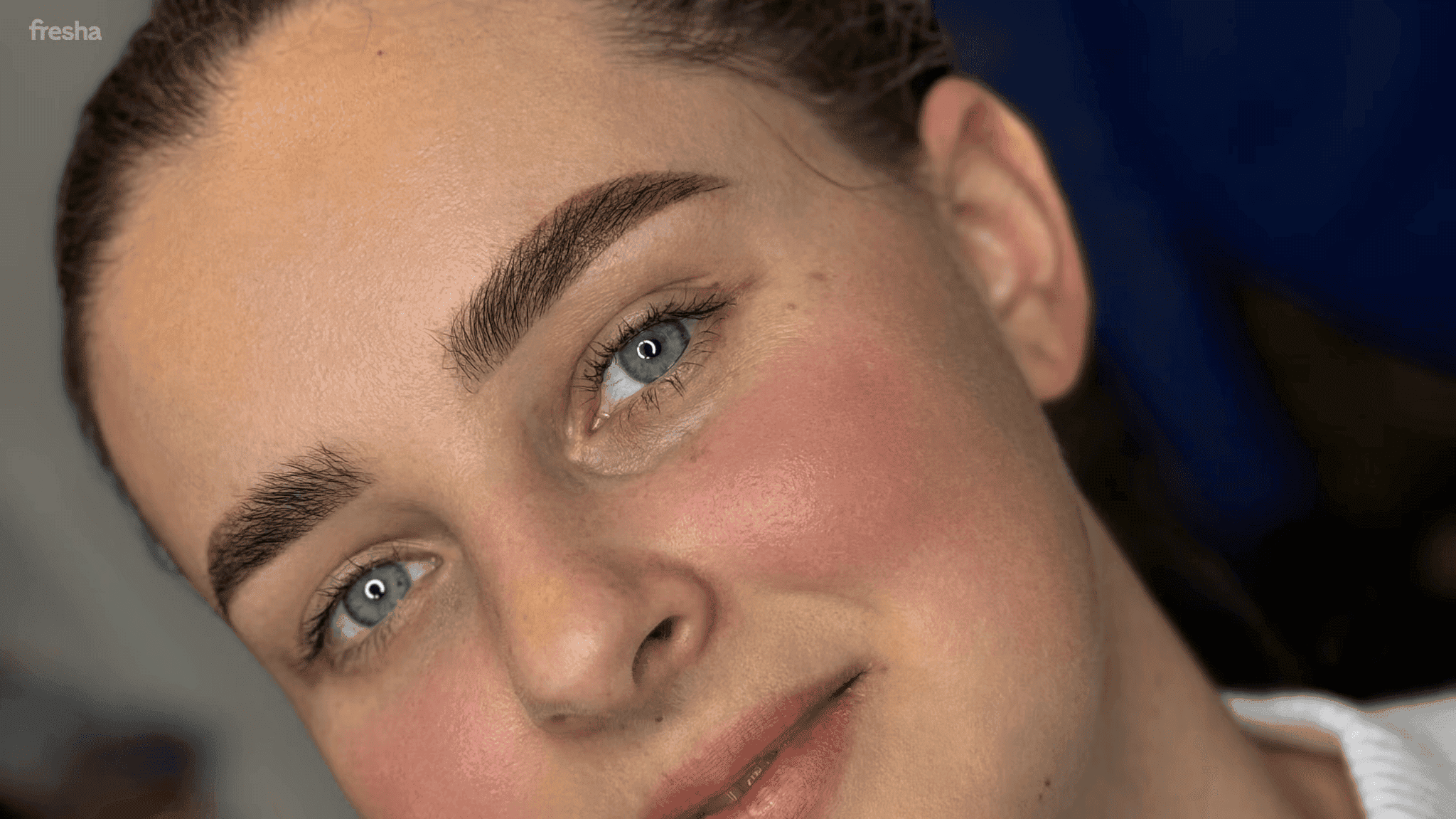 image of eyebrow lamination being done