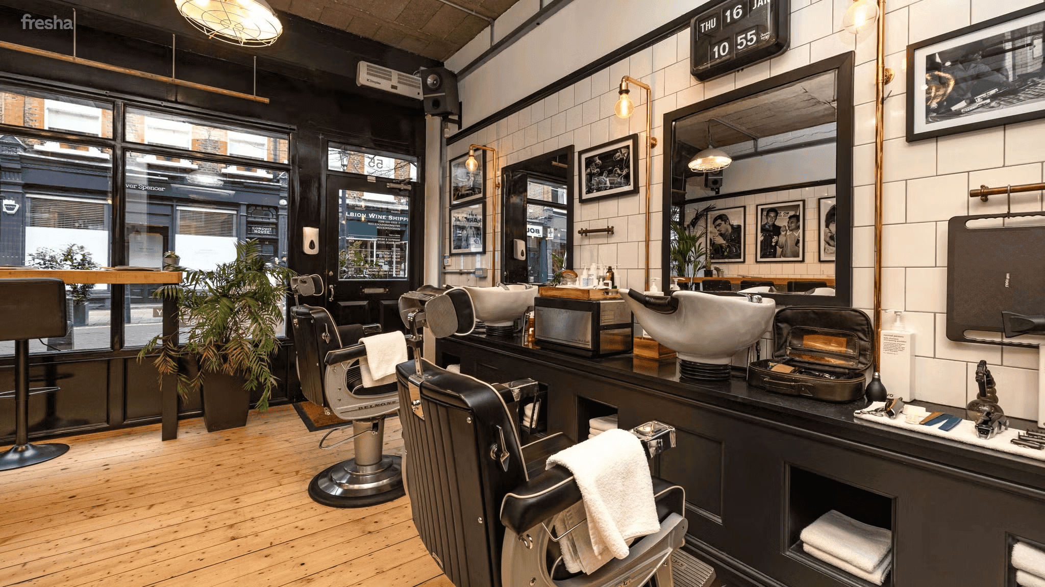 image of dark interior barbers