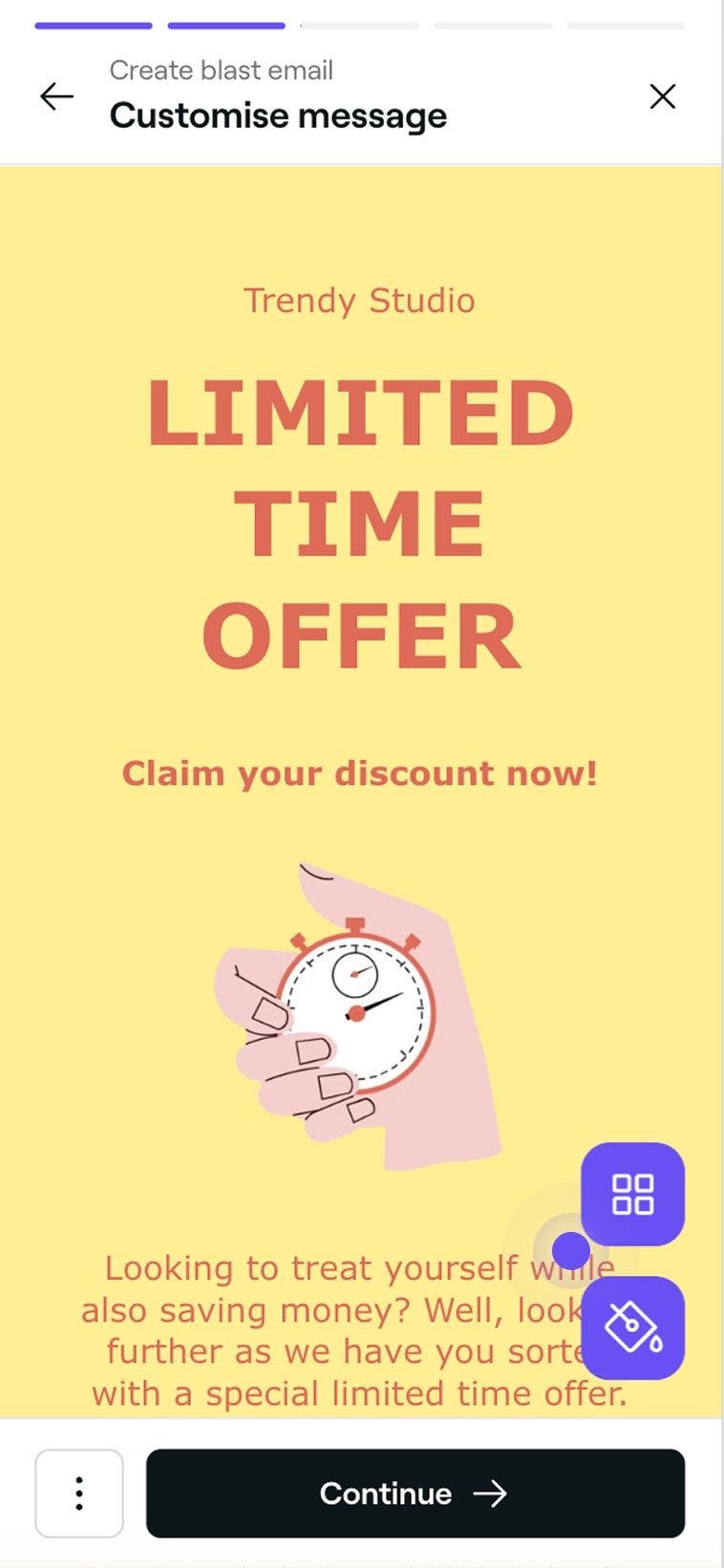 mobile Blast campaigns email builder Fresha.jpg