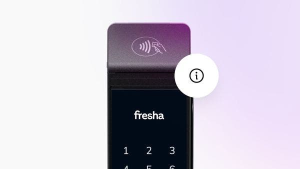 Locating information on a Fresha card terminal. 