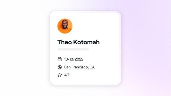 Fresha personal profile card.