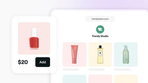 Listing a store online to sell products to clients on Fresha. 