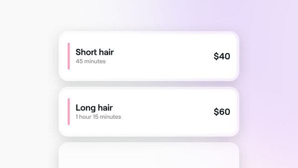 A single service offering multiple prices depending on service variations on Fresha.