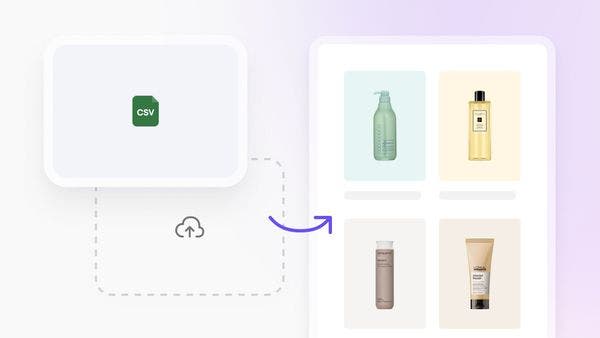 Importing a product list into a Fresh workspace.