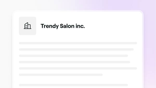 An example of a document you can use to verify your company details in Fresha.