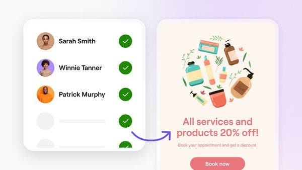 A list of clients who have give marketing consent on Fresha.