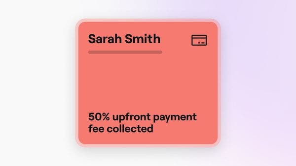 An upfront payment fee collected from a client on Fresha.