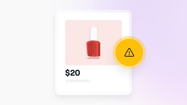 A notification about low stock in a Fresha workspace.