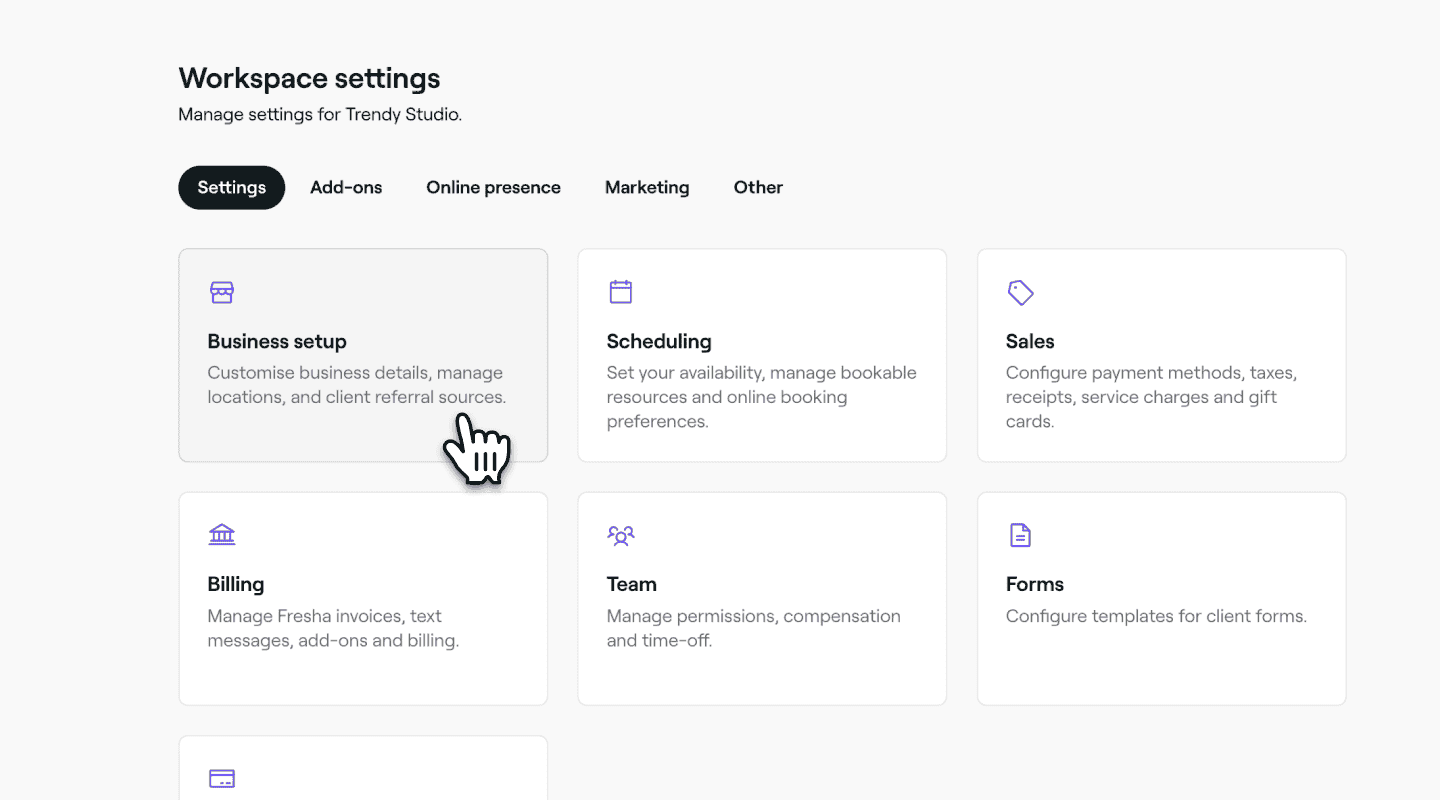 workspace settings business setup fresha.png