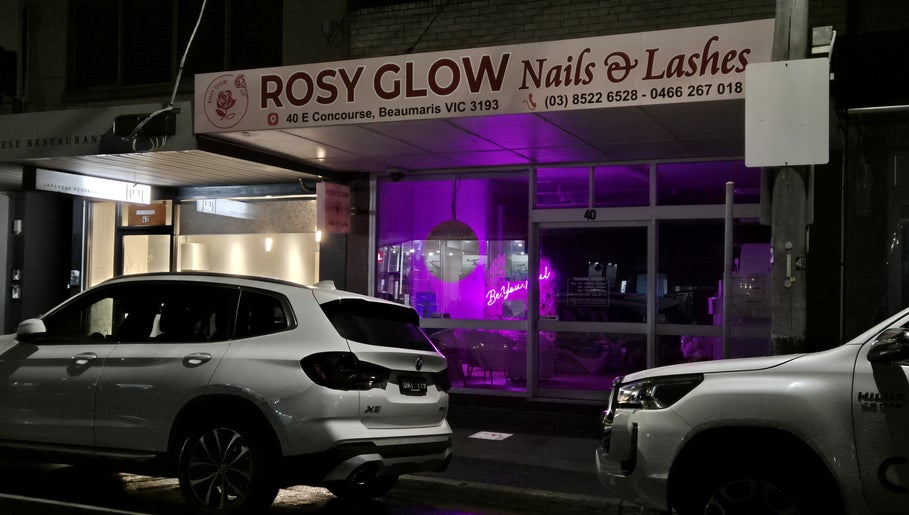 Rosy Glow Nails & Lashes
