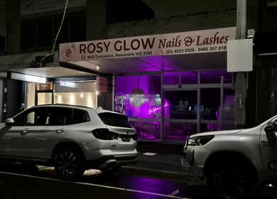 Rosy Glow Nails & Lashes