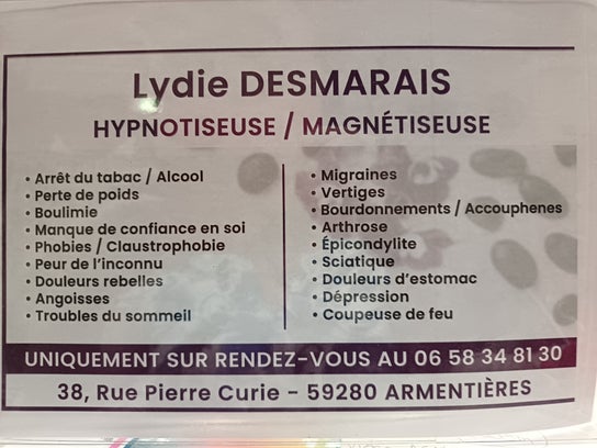Afbeelding Fysiotherapie voor Lydie Desmarais Magnétiseuse