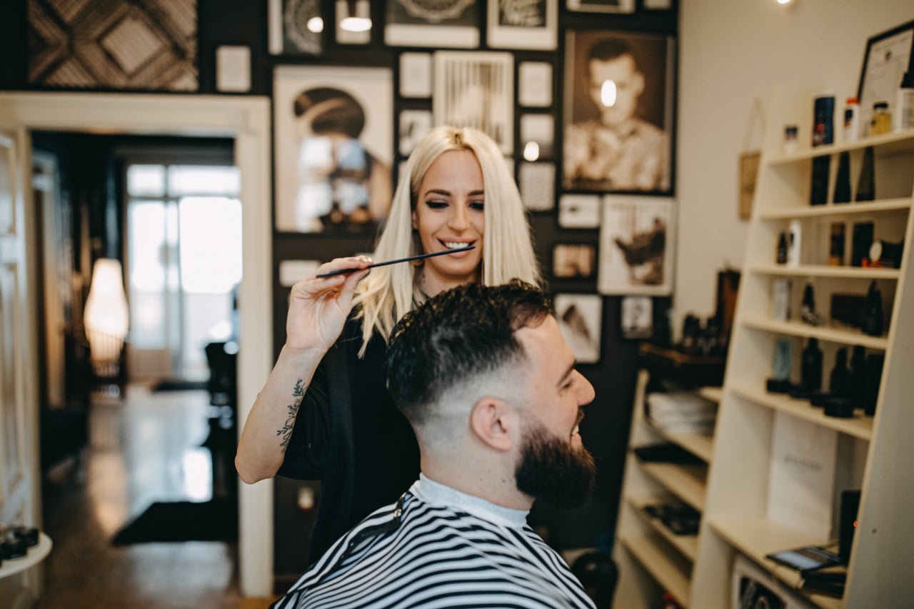 Hair cutting store saloon