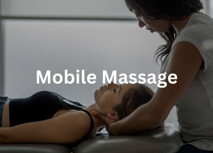 Relaxing mobile massage session at Global Health Mobile, Calgary, Alberta, CA. Professional therapist eases tension.