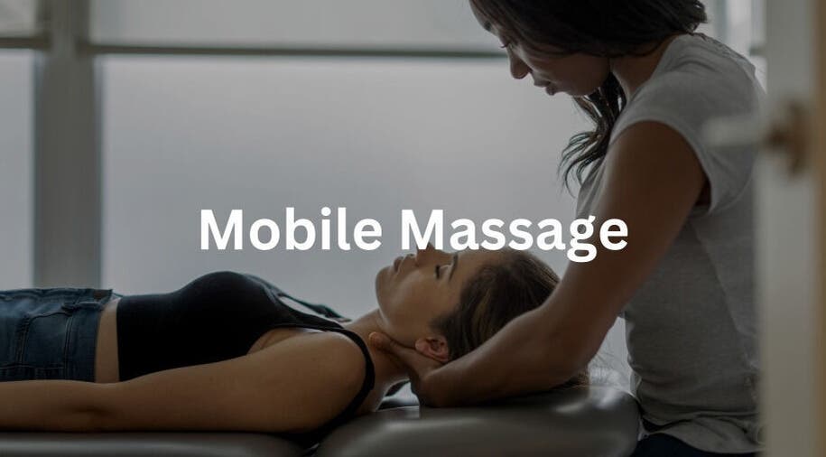 Relaxing mobile massage session at Global Health Mobile, Calgary, Alberta, CA. Professional therapist eases tension.