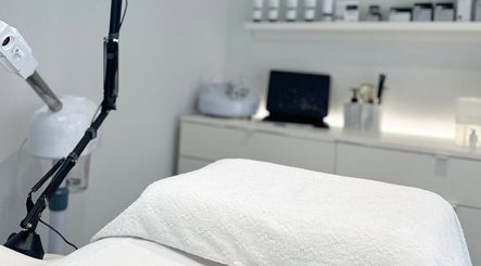 Relaxing spa setup at Sknject, Rotherham, England, GB, with treatment bed and equipment.