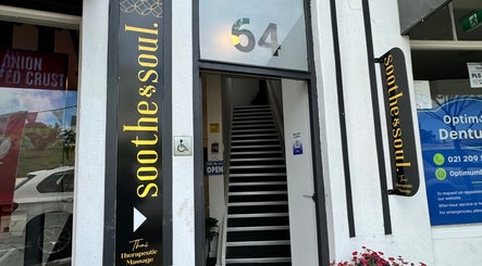 Entrance to Soothe & Soul. Waiuku Thai Massage Therapy at 64, Auckland, Auckland, NZ, inviting with sleek signage.