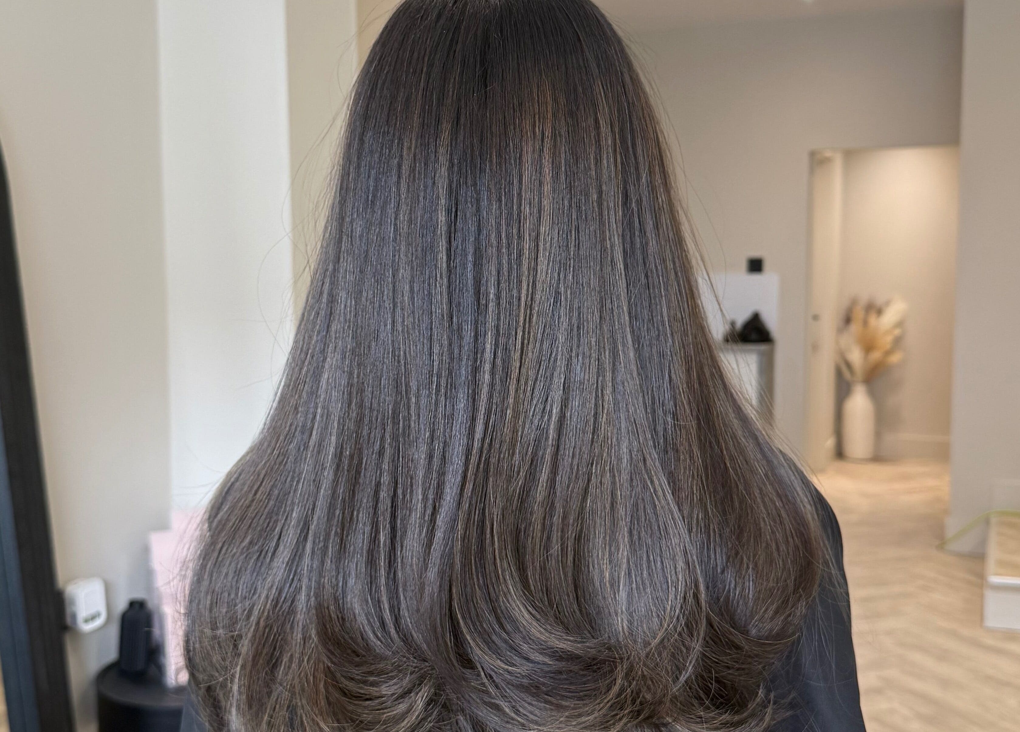 Lustrous brown hair styled elegantly at Mane Muse, Pendlebury, England, GB.
