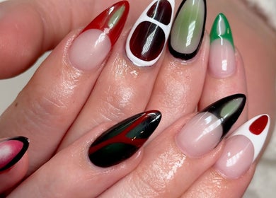 Vibrant nail designs from Chill Nails Sydney in Bonnyrigg, New South Wales, AU, showcasing intricate patterns.