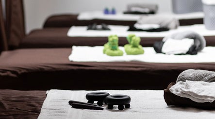 Relaxing massage room setup at Jinsei Massage - Pila Branch, Pila, Calabarzon, PH featuring cozy linens and tools.