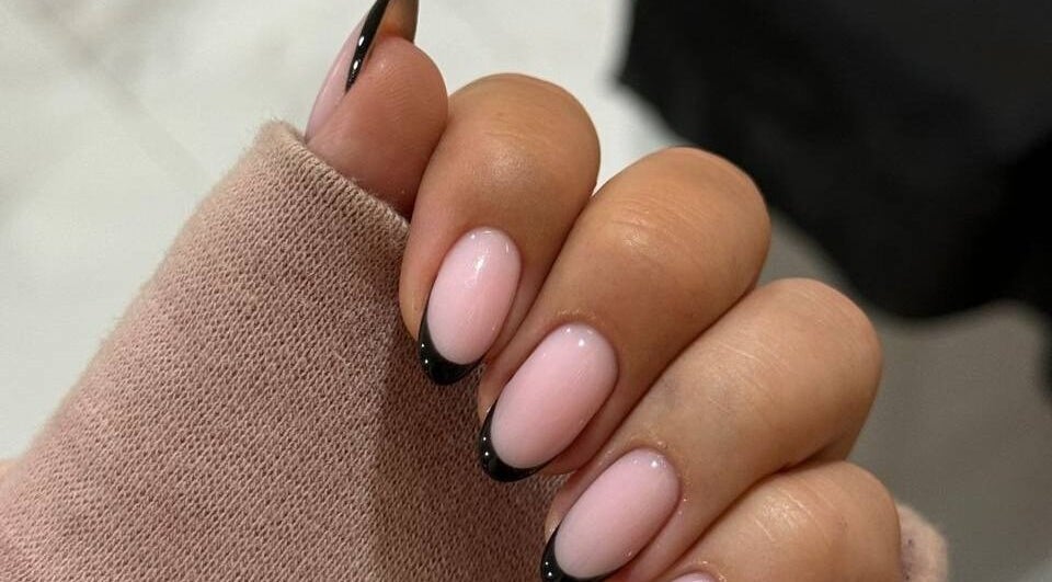 Elegant black-tipped nails at Sadiou's Lab, Bali, Bali, ID, showcasing a modern manicure style.