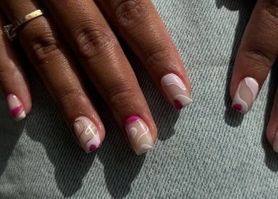 Stylish nail art design at Sadiou's Lab, Bali, Bali, ID, showcasing intricate patterns on manicured nails.