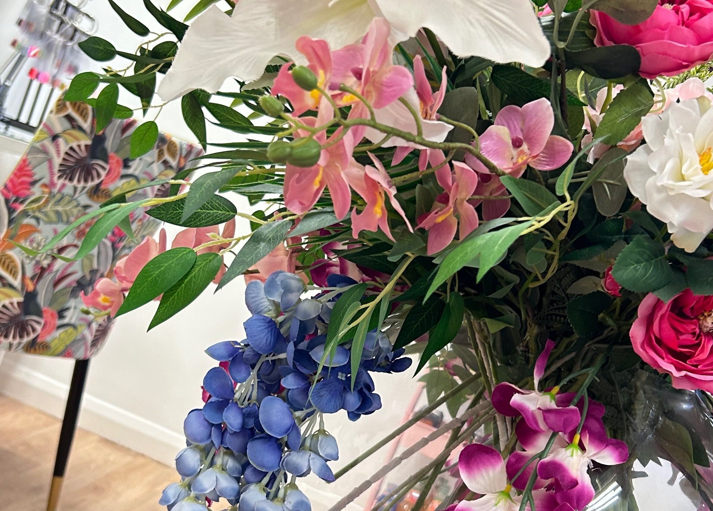 Vibrant floral arrangement at The Nail School in Middleton, England, GB, creating a serene atmosphere.