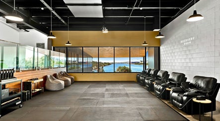 Relaxing seating area with ocean views at Recovery Room Kawana Waters in Bokarina, Queensland, AU.