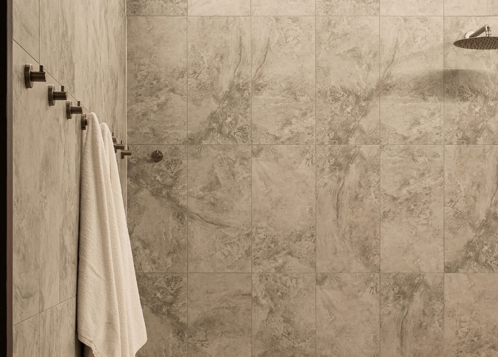 Luxury shower with towel at Recovery Room Sippy Downs in Sippy Downs, Queensland, AU.