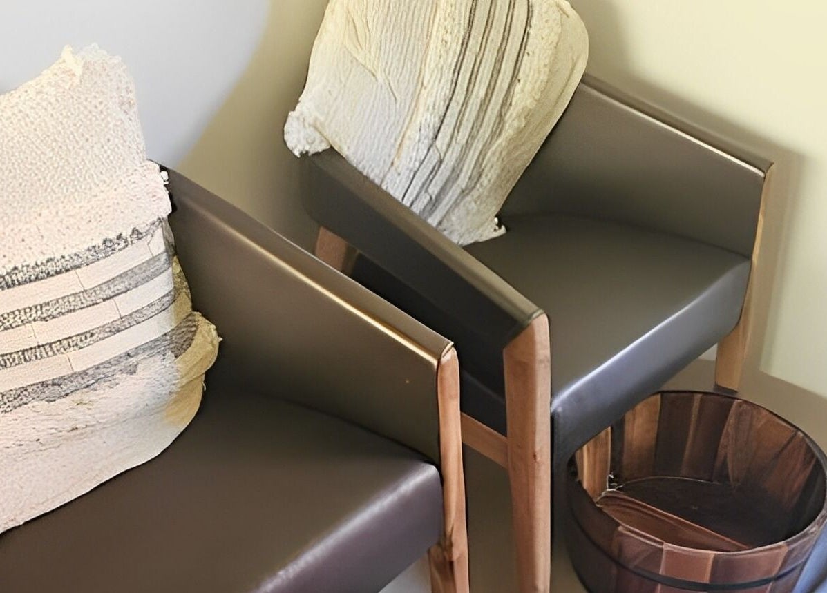 Comfortable seating area at Jivana Spa, Bali, Bali, ID, designed for relaxation and serenity.