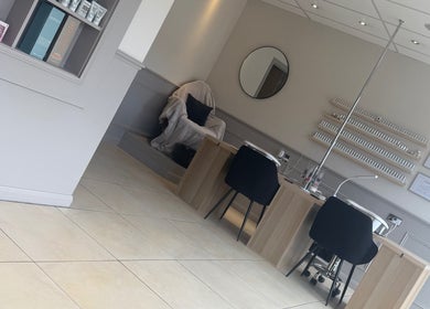 Cozy seating and nail bar at Hagon Hair & Beauty Ltd, Brighton And Hove, England, GB.