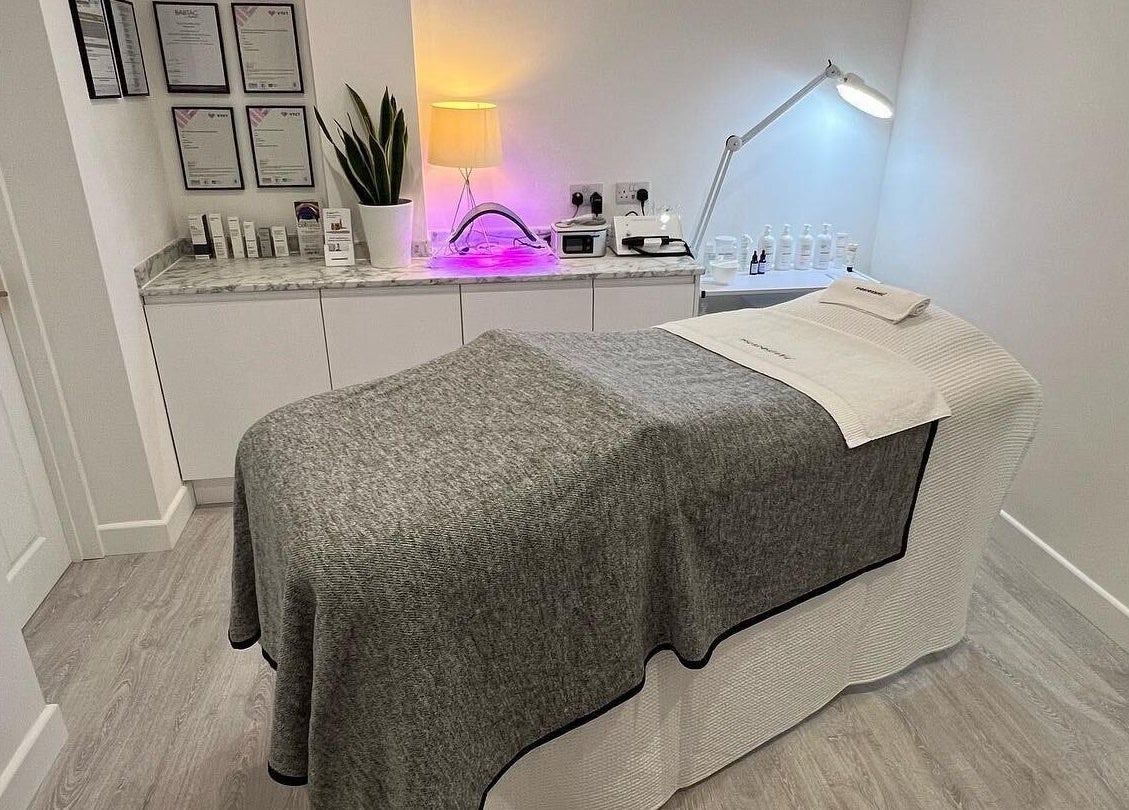 Elegant treatment room at Skin Studio - Gainsborough, featuring a massage table and decor. Gainsborough, England, GB.