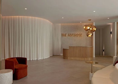 Elegant reception area at SYLKSKIN Milton, Milton, Queensland, AU with modern design elements.