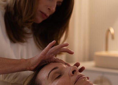 Facial treatment at Joanna Newham Skin Health, Avalon Beach, New South Wales, AU, exemplifying relaxation.