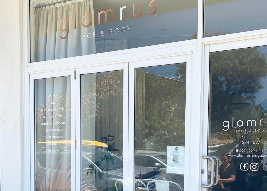 Entrance of Glam R Us Face and Body in Terrigal, New South Wales, AU showcasing modern design.