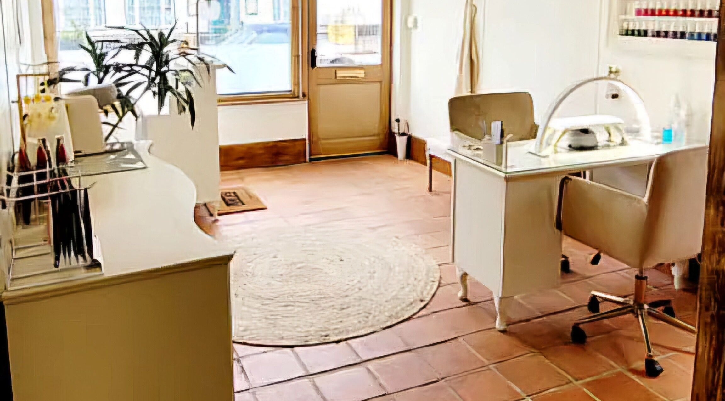 Bright nail station at LUXE Beauty, Long Stratton, England, GB offering a welcoming atmosphere.