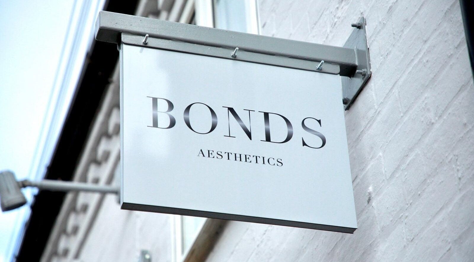 Bonds Aesthetics sign at The Royal Town of Sutton Coldfield, England, GB, showcasing modern design.