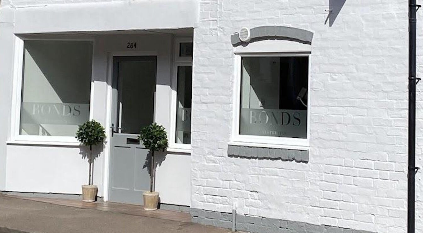 Stylish entrance of Bonds Aesthetics in The Royal Town of Sutton Coldfield, England, GB.
