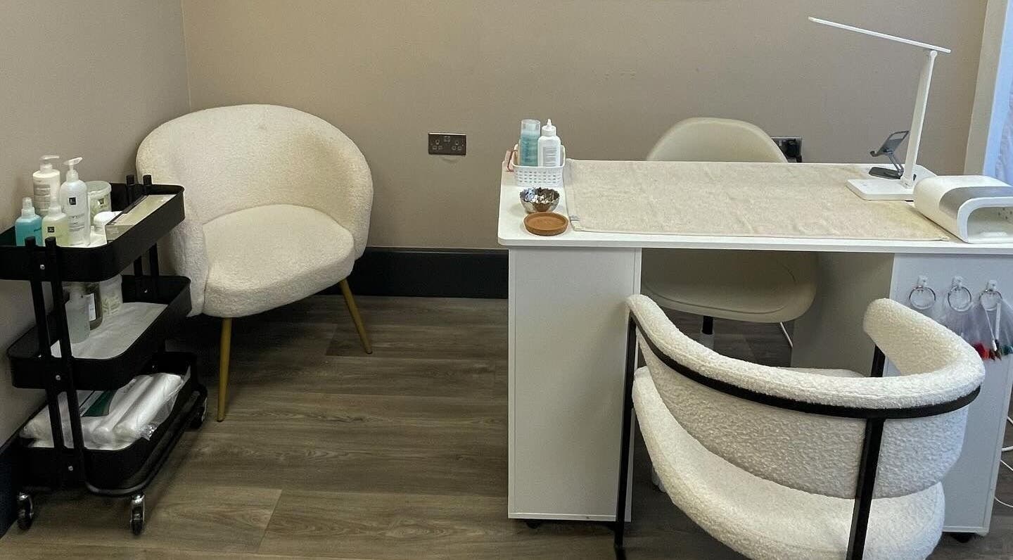 Welcoming manicure station at Annabel’s Beauty Clinic, Humberston, England, GB, offering relaxation and style.