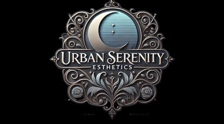Urban Serenity Esthetics logo featuring intricate silver design. Located in Winnipeg, Manitoba, CA.