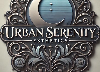 Elegant logo of Urban Serenity Esthetics in Winnipeg, Manitoba, CA, featuring intricate floral designs.